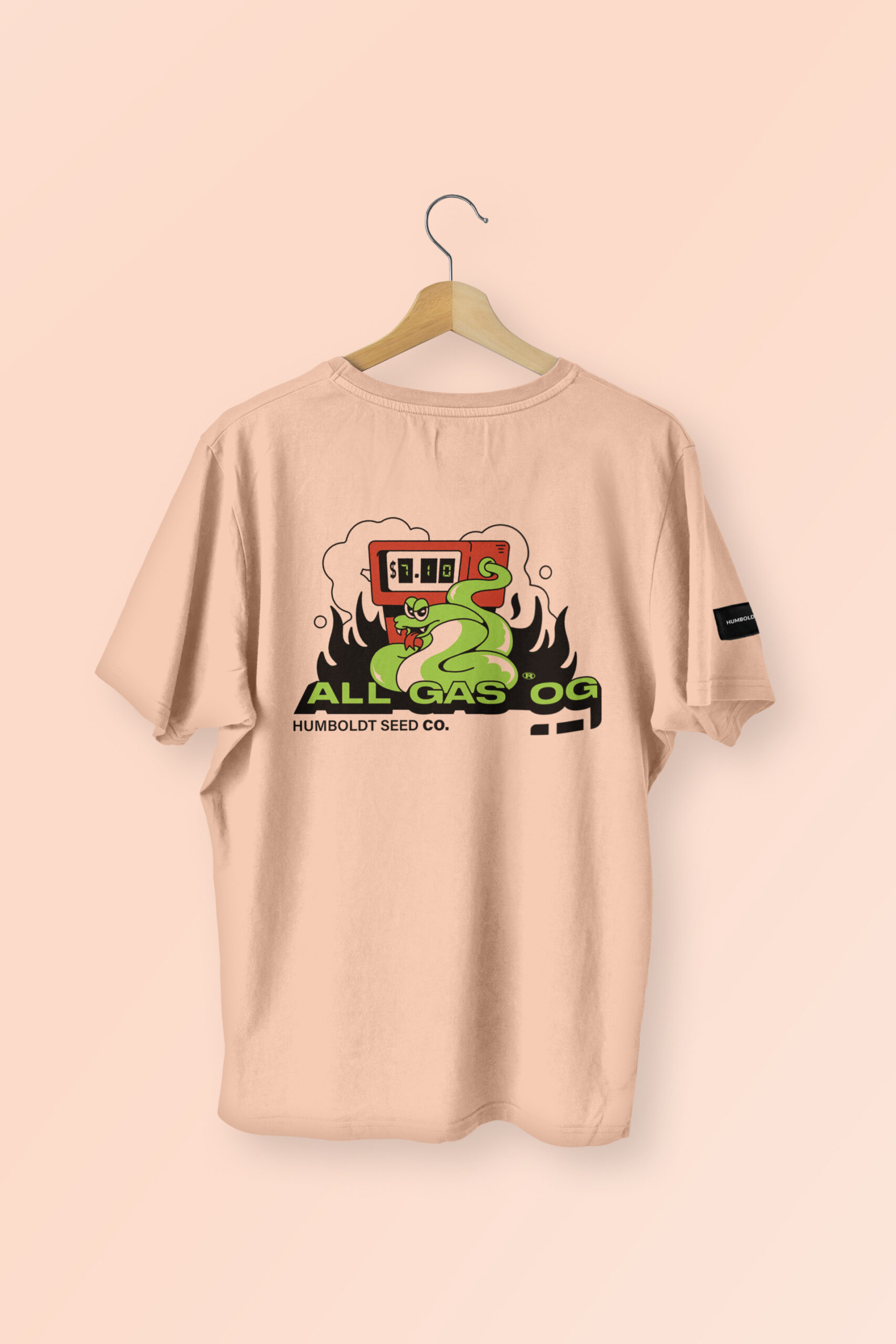 All Gas OG Salmon humboldt seed company eu shirt back