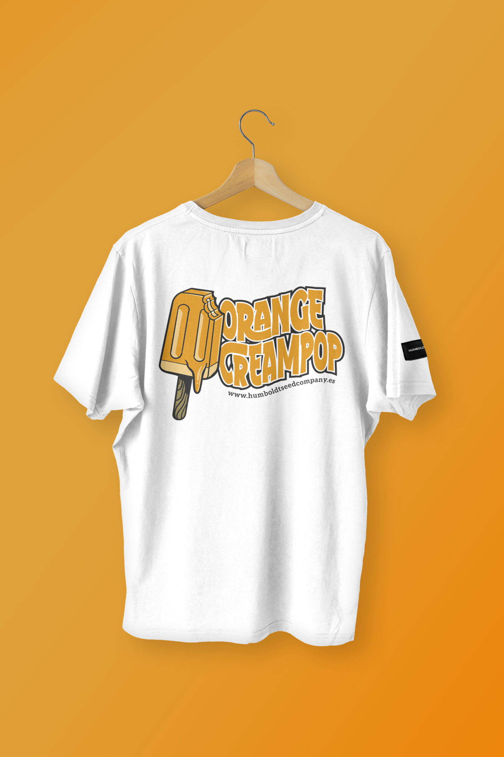 Orange Creampop humboldt seed company eu shirt back