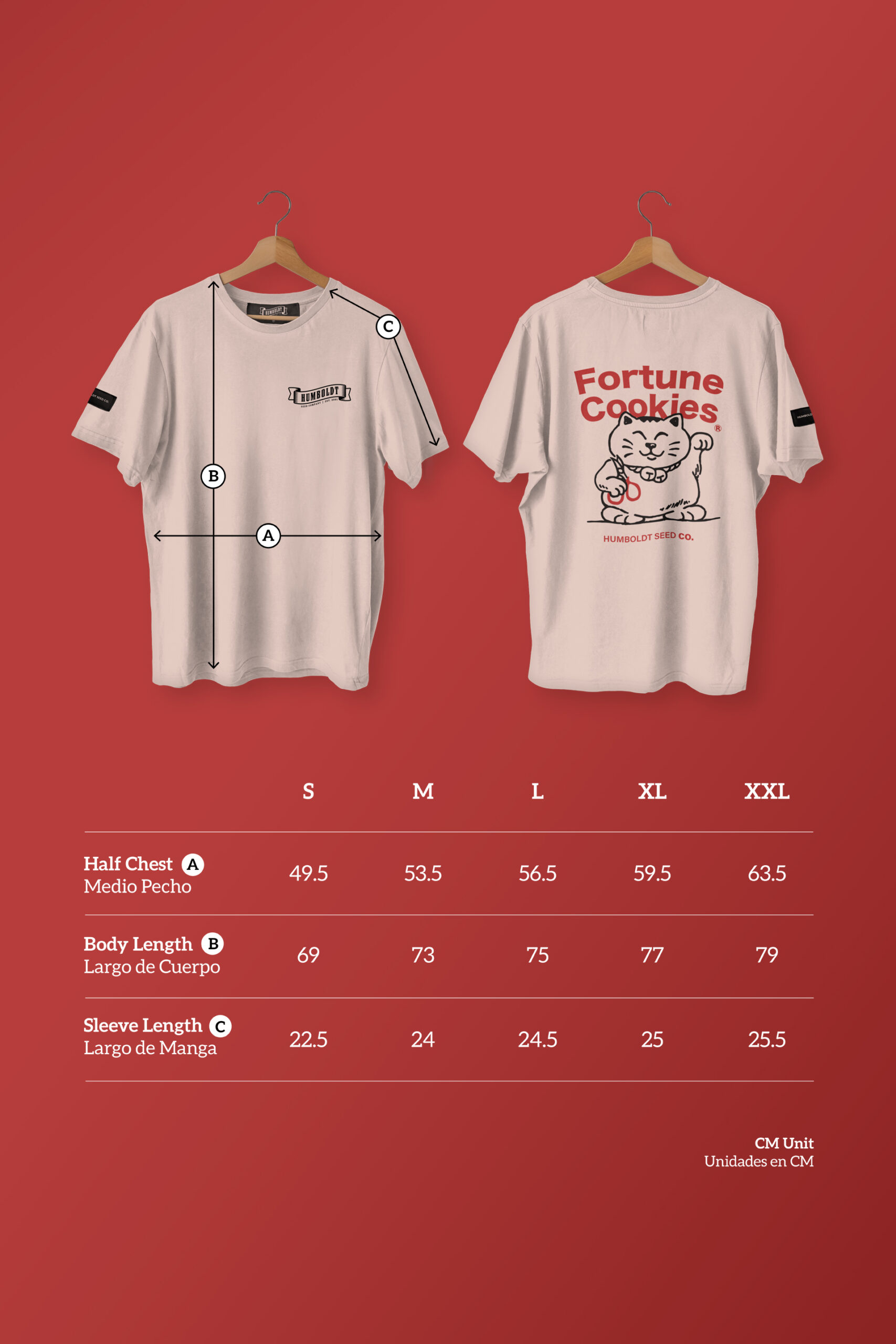 humboldt seed company fortune cookie shirt size guide